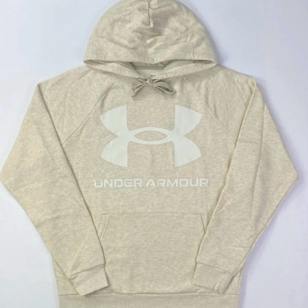 Under Armour Men's Rival Big Logo Cream Hoodie 4x